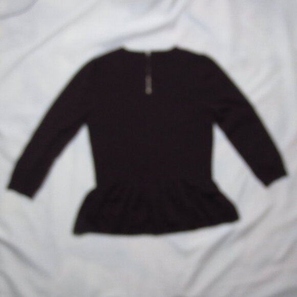 LOFT womens SWEATER purple TOP crew PLUM shirt WOOL CAREER casual SIZE M - Picture 10 of 10